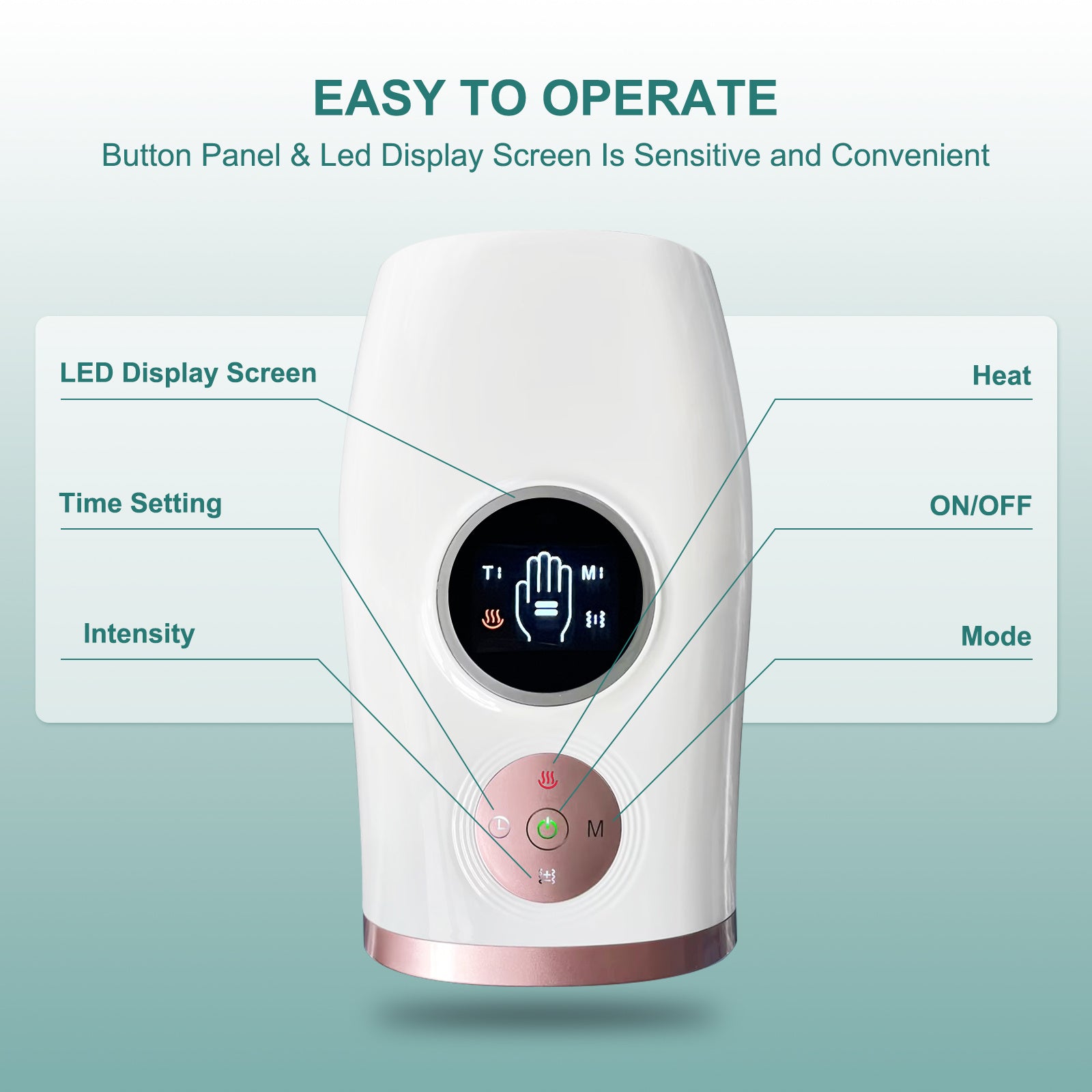 3-Speed Hand Massager With Heat, Air Compression & 30-Min Timer, Portable & Relaxing