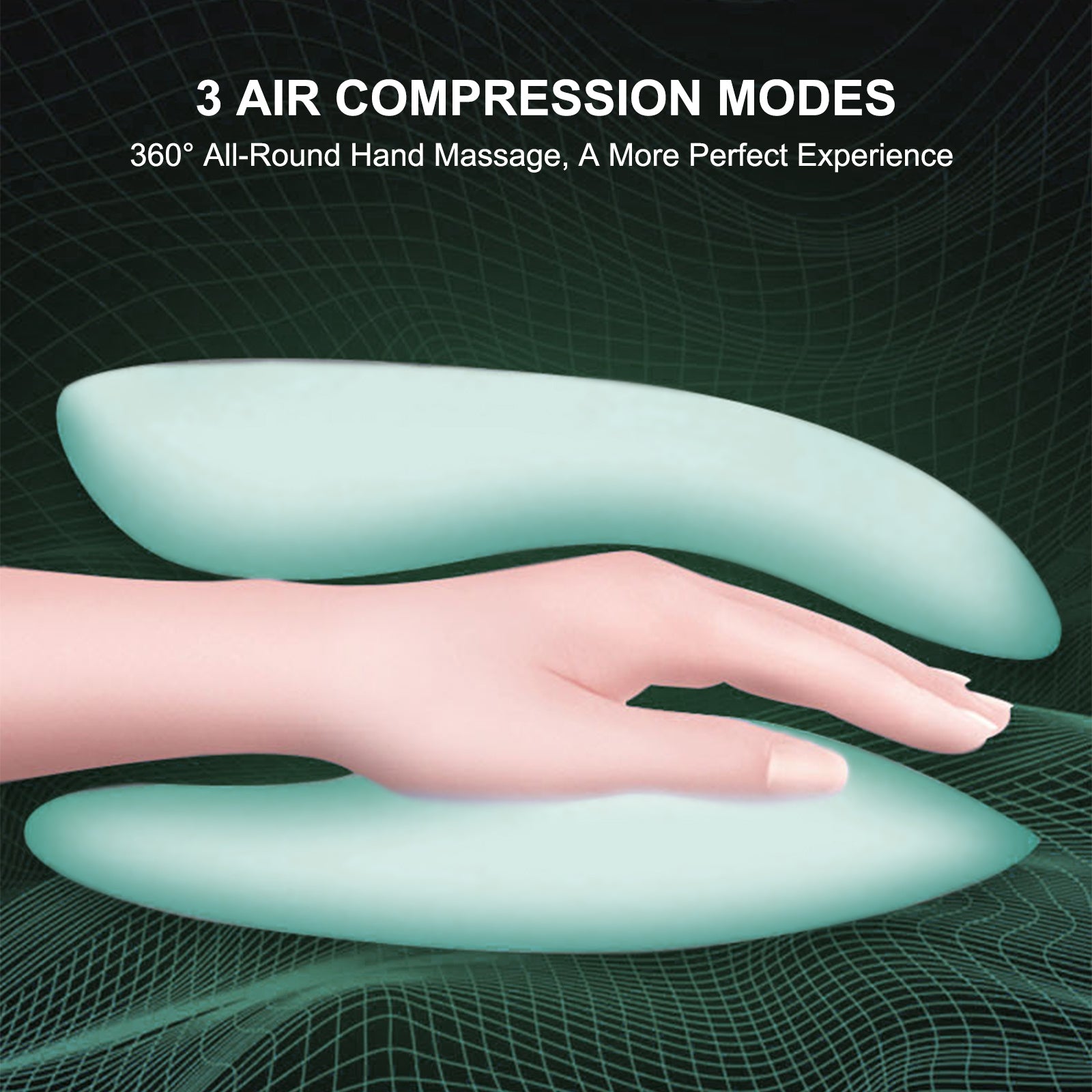 3-Speed Hand Massager With Heat, Air Compression & 30-Min Timer, Portable & Relaxing